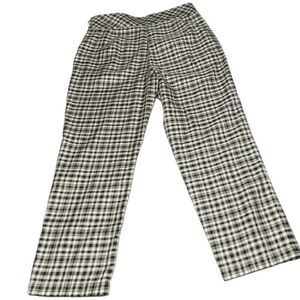 The Korner Anthropologie Wm’s Sz 8 Tan Black Plaid Check Cotton Trouser Pants